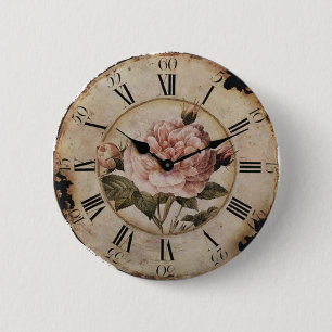 Badge Rond 5 Cm Vintage Rose Rose Floral steampunk Mariage