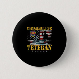 Badge Rond 5 Cm Vintage Uss Independence Cv-62 Avion Carrier Fl