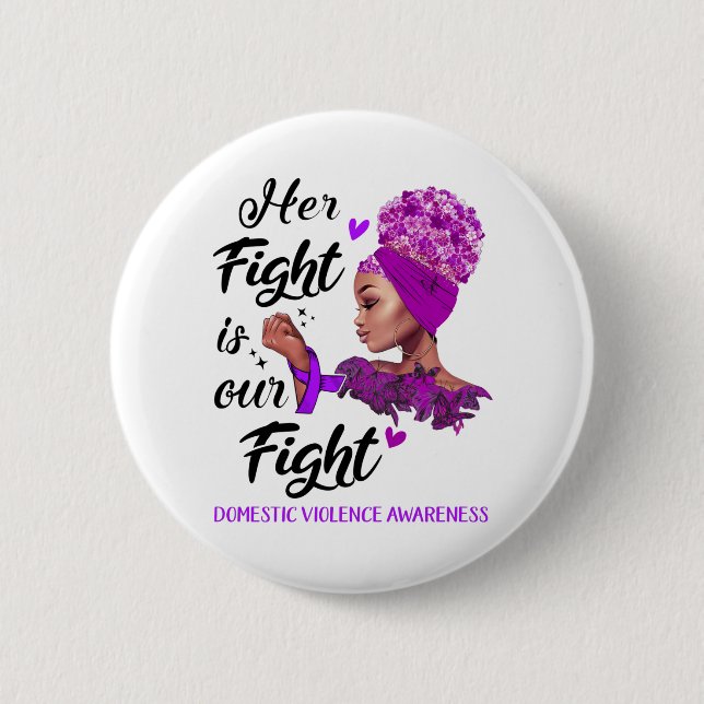 Badge Rond 5 Cm Violence domestique Sensibilisation Son combat est (Devant)