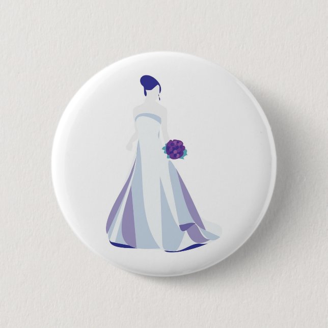 Badge Rond 5 Cm Violet Bouquet Bride (Devant)