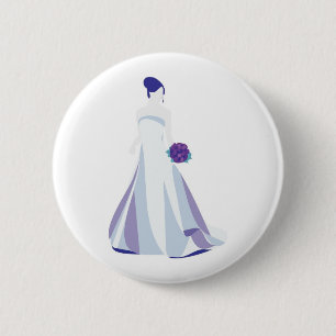 Badge Rond 5 Cm Violet Bouquet Bride