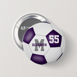 Badge Rond 5 Cm violet gris filles soccer personnalisé
