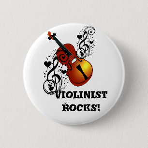 Badge Rond 5 Cm Violin, Lover at Heart_