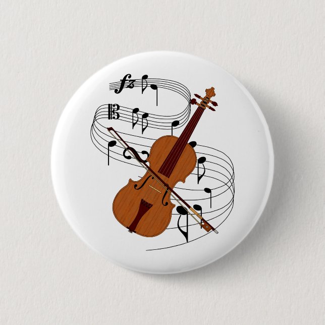 Badge Rond 5 Cm Violon (Devant)
