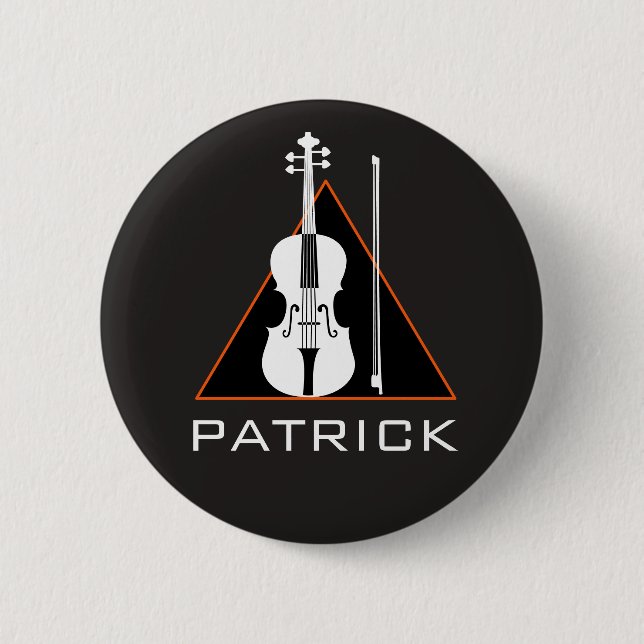 Badge Rond 5 Cm Violon espace négatif minimal moderne Violoniste (Devant)