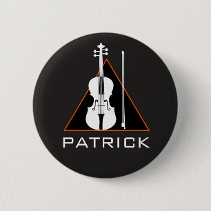 Badge Rond 5 Cm Violon espace négatif minimal moderne Violoniste