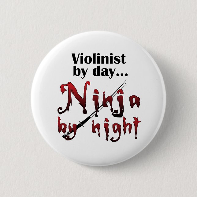 Badge Rond 5 Cm Violon Ninja (Devant)