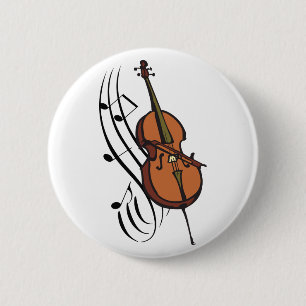 Badge Rond 5 Cm Violoncelle et musique