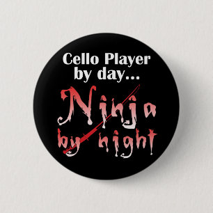 Badge Rond 5 Cm Violoncelle Ninja