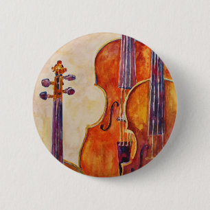 Badge Rond 5 Cm Violons d'aquarelle