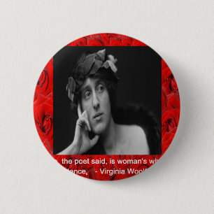 Badge Rond 5 Cm Virginia Woolf & Citation sur l'amour