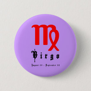 Badge Rond 5 Cm Virgo, Horoscope, zodiaque, astrologie