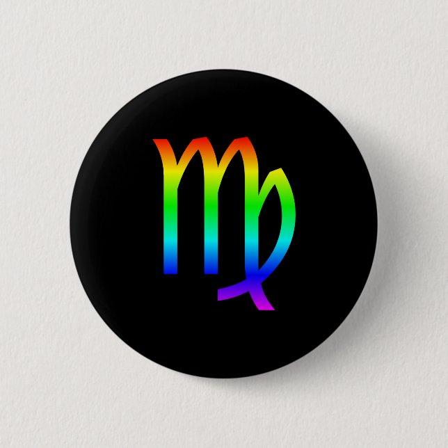 Badge Rond 5 Cm Virgo Rainbow (Devant)
