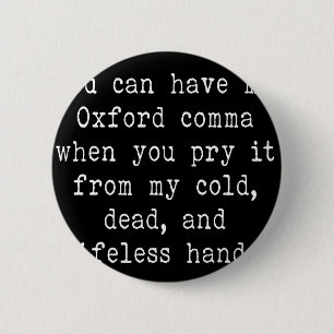 Badge Rond 5 Cm Virgule d'Oxford