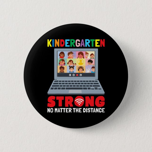Badge Rond 5 Cm Virtual Kindergarten Fun 100 jours d'enseignement  (Devant)