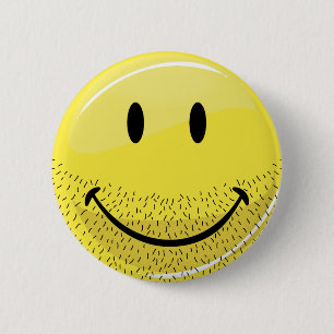 Badge Rond 5 Cm Visage barbu poussiéreux de Ruff