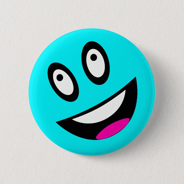 Badge Rond 5 Cm Visage bleu (Devant)