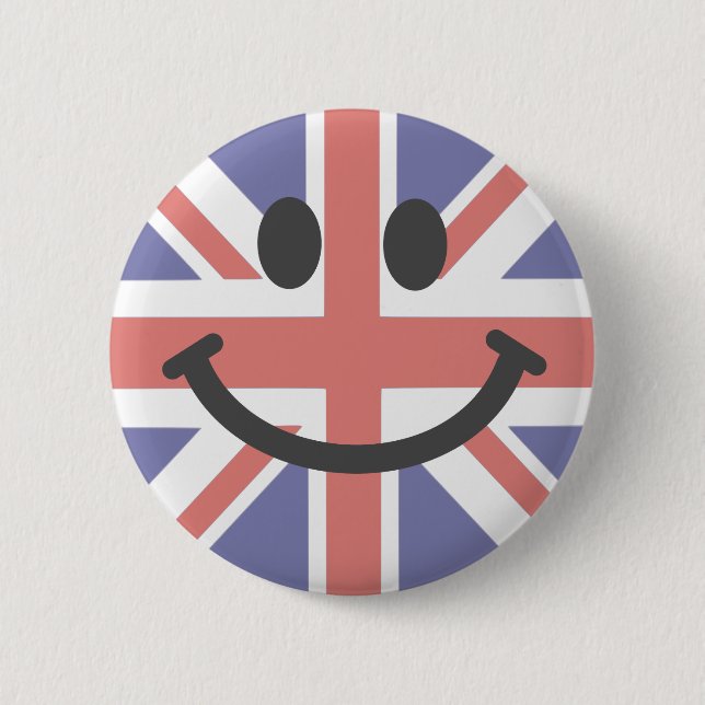 Badge Rond 5 Cm Visage britannique de drapeau (Devant)
