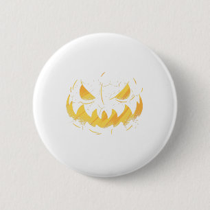 Badge Rond 5 Cm Visage citrouille