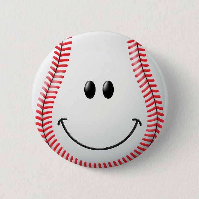Badge Rond 5 Cm Visage de base-ball (Devant)