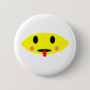 Badge Rond 5 Cm Visage de citron