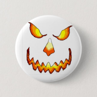 Badge Rond 5 Cm Visage de citrouille