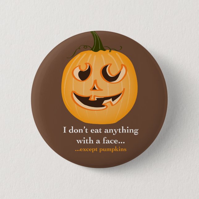 Badge Rond 5 Cm Visage de citrouille - Pin (Devant)