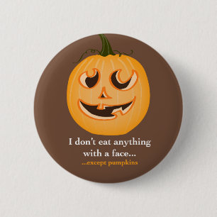 Badge Rond 5 Cm Visage de citrouille - Pin