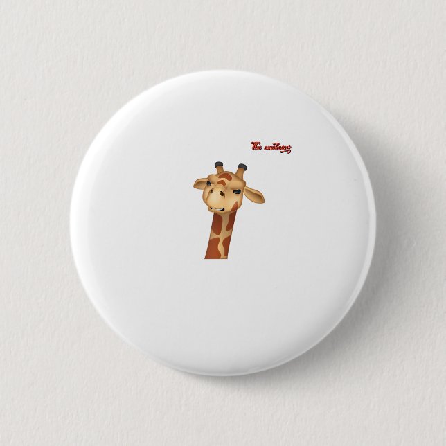 Badge Rond 5 Cm visage de girafe en colère d'emoji (Devant)