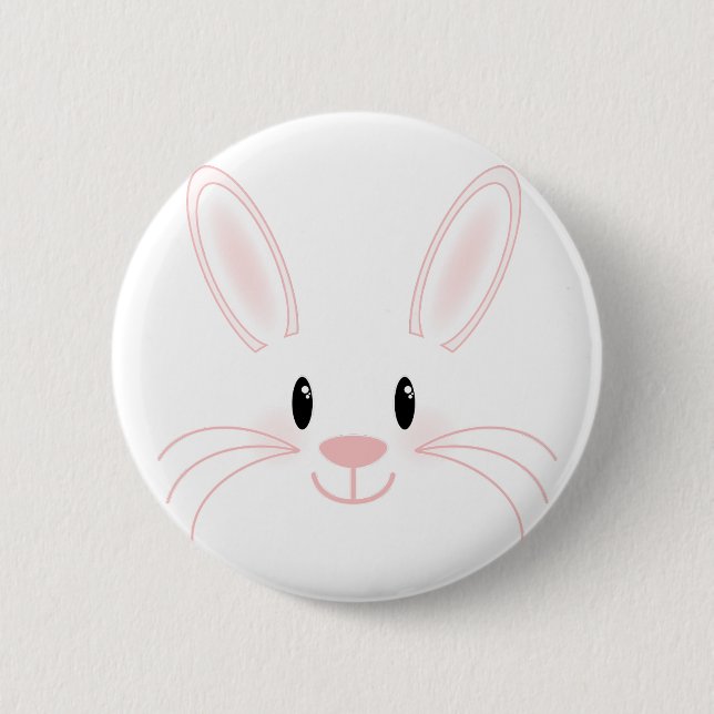 Badge Rond 5 Cm Visage de lapin (Devant)