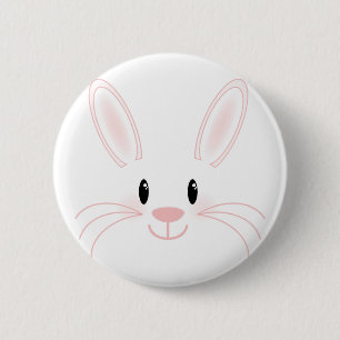 Badge Rond 5 Cm Visage de lapin
