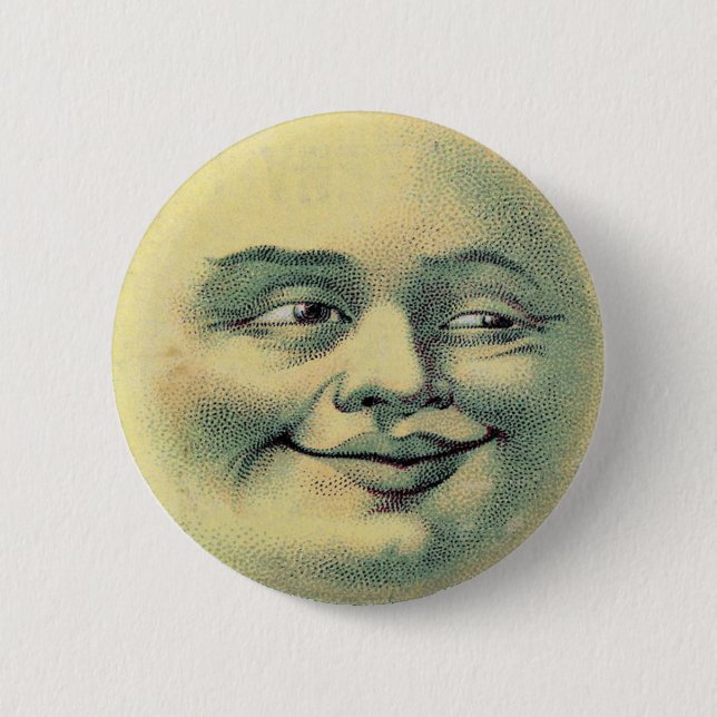 Badge Rond 5 Cm Visage de lune (Devant)