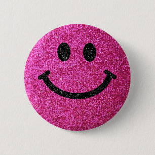 Badge Rond 5 Cm Visage de parties scintillantes de faux de roses