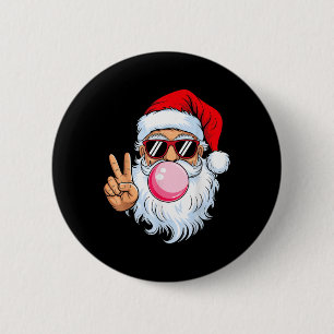 Badge Rond 5 Cm Visage de Père Noël de Noël Vintage Drôle à l'anci