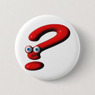 Badge Rond 5 Cm Visage de point d'interrogation