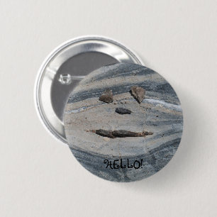 Badge Rond 5 Cm Visage de Roche vous dit bonjour !