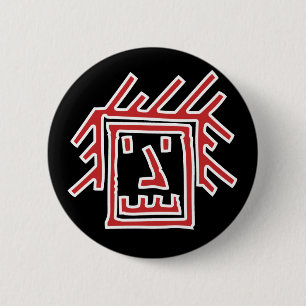Badge Rond 5 Cm Visage de trouille
