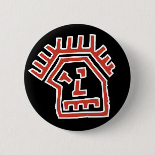 Badge Rond 5 Cm Visage de trouille