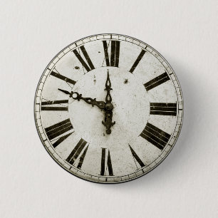 Badge Rond 5 Cm Visage d'horloge
