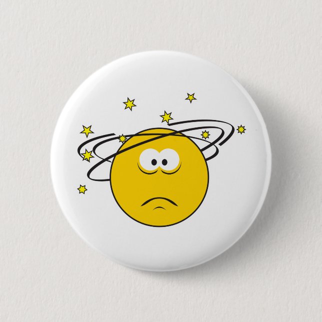Badge Rond 5 Cm Visage Dizzy (Devant)