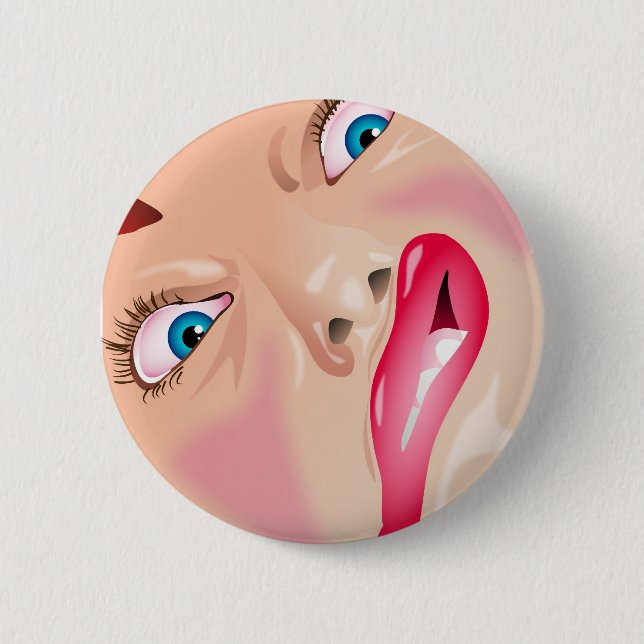 Badge Rond 5 Cm Visage drôle (Devant)
