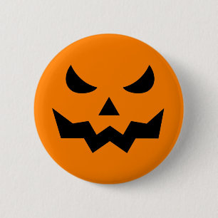 Badge Rond 5 Cm Visage du Citrouille d'horreur / Bouton