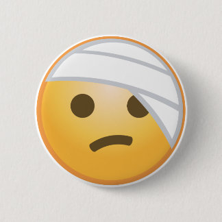 Badge Rond 5 Cm Visage Emoji de bandage