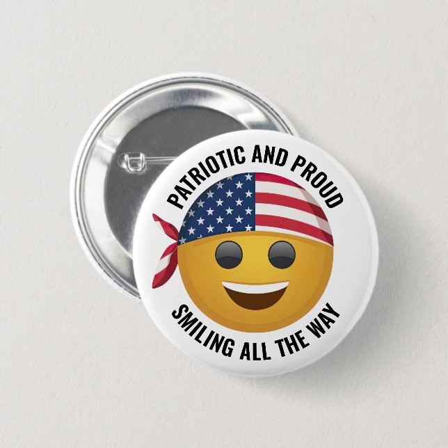 Badge Rond 5 Cm Visage Emoji souriant (Devant & derrière)