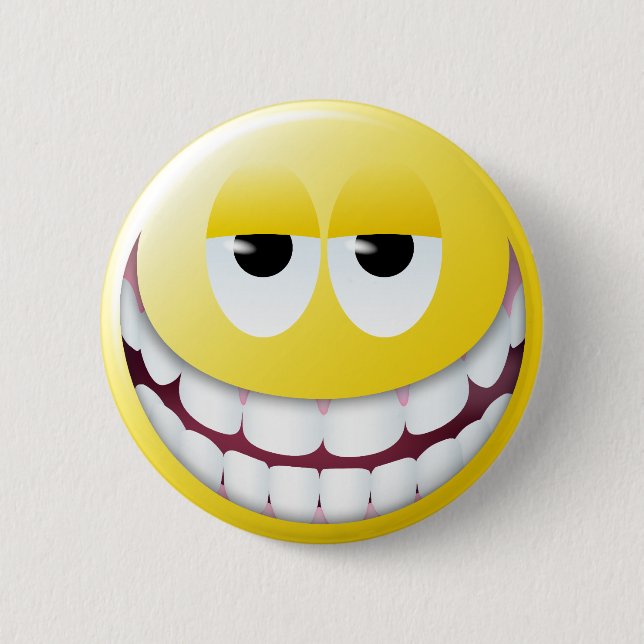 Badge Rond 5 Cm Visage énorme de sourire (Devant)