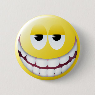 Badge Rond 5 Cm Visage énorme de sourire