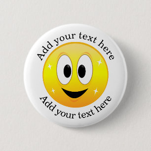 Badge Rond 5 Cm Visage heureux personnalisé