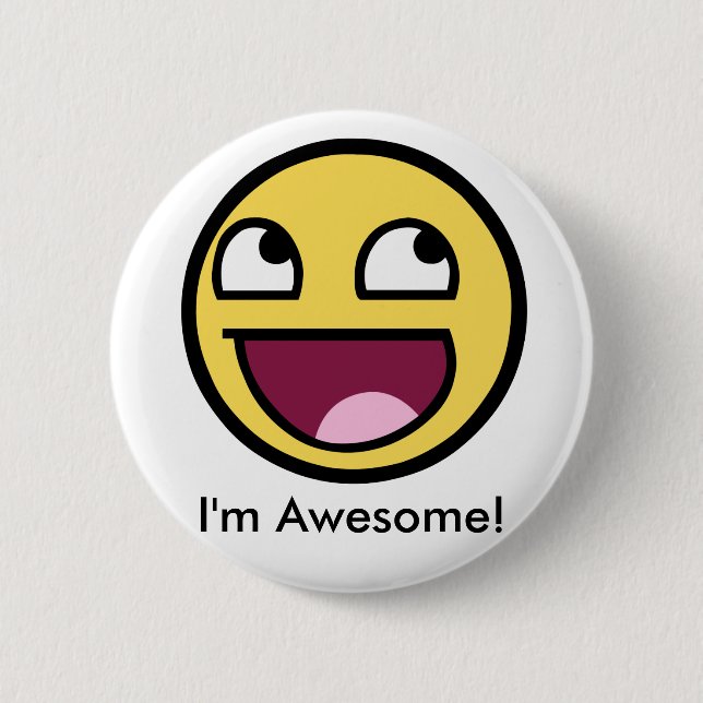 Badge Rond 5 Cm Visage impressionnant - Im impressionnant (Devant)