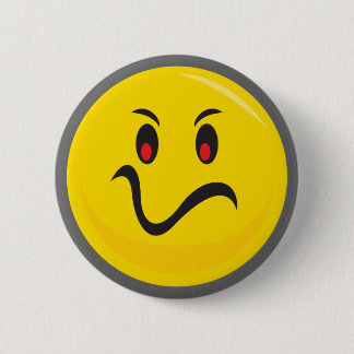 Badge Rond 5 Cm Visage jaune qui est ennuyé