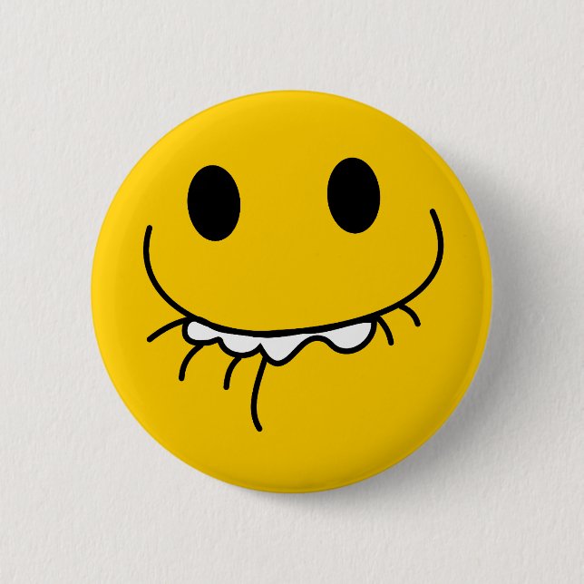 Badge Rond 5 Cm Visage jaune riant supprimé (Devant)
